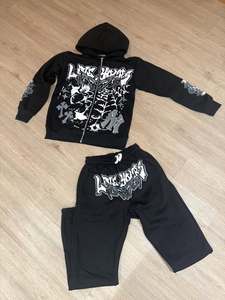 ชุดเซ็ตเสื้อฮู้ดดี้และกางเกงขายาวผ้าฟลีซเนื้อหนัก 400 GSM พิมพ์ลายสกรีน สไตล์สตรีทแวร์ สำหรับฤดูหนาว ผลิตจากผ้าสแปนเด็กซ์/คอตตอน แห้งเร็ว คุณภาพสูง สำหรับผู้ชาย - Product Image 5
