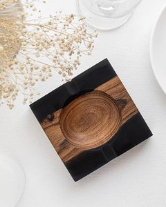Walnoot Asbak Advertentie Gepersonaliseerde En Creatieve Massief Houten Woonkamer Koffietafel Sigaar Houder Asbak Tegen Goedkope Prijs - Product Image 1