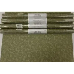 Papier peint vert traditionnel ton sur ton avec feuilles traînantes # GFB581 4 rouleaux par lot - Product Image 1