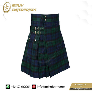 Costume de Kilt traditionnel rétro classique Kilt écossais pour hommes Costume de vacances jupe plissée à carreaux de poche Highland - Product Image 4