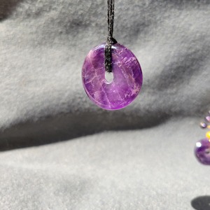 Collier pendentif donut en cristal naturel, améthyste, quartz rose, bijoux de guérison, vente en gros, cadeau pour femmes et filles, mode - Product Image 4