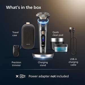 Afeitadora Eléctrica Inalámbrica para Hombre, Uso en Seco/Húmedo, Sistema de Corte Triple, Resistente al Agua IPX7, Lavable, Afeitadora Rotatoria con Base de Limpieza - Product Image 4