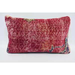 Multicolor Vintage Floral Kantha Patchwork Wool <b>Pillow</b> 12x20 Inches Soft Fabric for Home or <b>Sofa</b> Use - Product Image 1