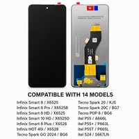 Écran LCD tactile pour Infinix Smart 8 HD Hot 40i Tecno Spark 20 Spark 20C POP 8 Spark GO 2024 Itel P55 S24