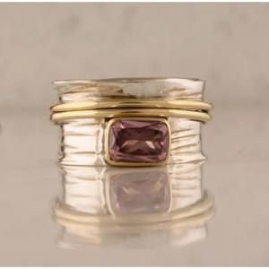 Anillo de piedras preciosas de circón cúbico, joyería de plata de ley 925 para mujeres, niñas, fiesta, boda, desgaste, venta al por mayor a granel, joyería de cumpleaños - Product Image 1