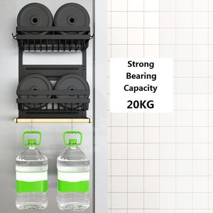 Portaspezie per frigo a 3 livelli magnetico per condimenti Organizer per condimenti da cucina scaffale laterale per frigorifero con porta asciugamani di carta - Product Image 3