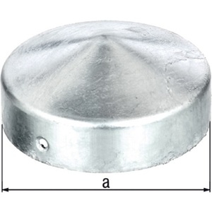 Hot-Dip Galvanized Round <b>Post</b> <b>Cap</b> 80mm Flat Shape GAH-Pack of 10 - Product Image 1