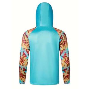 Sudadera CON CAPUCHA DE PESCA personalizada para hombre, transpirable, de manga larga, UPF 50 +, de secado rápido, que absorbe la humedad, para uso en exteriores - Product Image 2