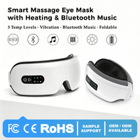 Masseur oculaire intelligent à alimentation stable avec compresse chauffante, soin des yeux, contrôle du temps, appareil de bien-être, musique Bluetooth et massage