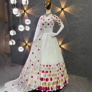Designer Party Wear Heavy Georgette Séquence Broderie Travail Lehenga Avec Dupatta Party Wear Indian Bollywood Outfit Wholesale - Product Image 3