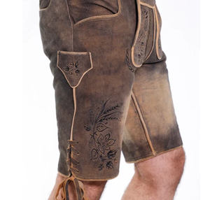 Authentique Lederhosen Homme en Noir Vintage Haute Qualité Bavarois Lederhosen Pour Homme - Product Image 4