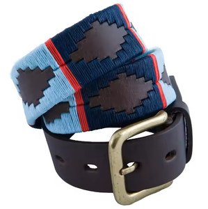 Personalizable ecuestre Equino Polo Cinturón de cuero Hombres Pin Hebilla Grano superior Bordado de cuero Cinturón deportivo Suministros para montar a caballo - Product Image 1