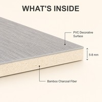 Panneau mural en bambou et charbon de bois, surface mate imitation bois, pour fond de télévision, hôtel et bureaux.