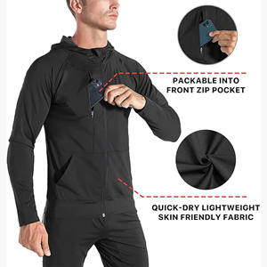 Chaqueta Cortavientos Informal para Hombre, Ligera, para Correr, con Bolsillos Laterales, Reversible, Transpirable, con Capucha, Sudadera Deportiva para Gimnasio - Product Image 3