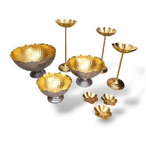 Floral & <b>Marvelous</b> Design Round Iron Urli with Leafs for Home <b>Decoration</b> Table Decor for <b>Parties</b> with Hot Sale at Best - Product Image 3