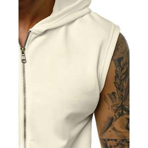 Nuova moda uomo 450GMS 100% in pile di cotone abbigliamento Casual asciugatura rapida traspirante e resistente felpa con cerniera senza maniche a basse velocità - Product Image 4