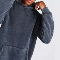 Benzersiz Asit Yıkama Kışlık Erkek Pamuk Karışımlı Regular Fit Kapüşonlu Sweatshirt Dijital Baskılı Özelleştirilebilir Nefes Alabilen Hızlı Kuruyan