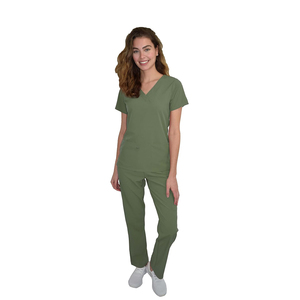 Tissu extensible ensemble de gommages médicaux pour hôpitaux unisexe médecin infirmière uniforme chirurgical survêtement pantalon haut Logo personnalisé vente en gros - Product Image 1