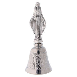 Campana de mano de latón decorada, campana de oración de mano chapada en plata para adoración de Iglesia, uso del templo, artículo de regalo decorativo para el hogar - Product Image 3
