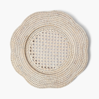 Vente en gros de napperon en rotin fait à la main, tapis de table décoratif rustique Boho Charger Plate du Vietnam