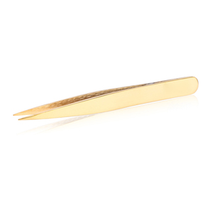 Pinzas para cejas recubiertas de color amarillo, venta al por mayor, pinzas para cejas con agarre de logotipo privado, pinzas para cejas de acero inoxidable de Metal grueso - Product Image 1