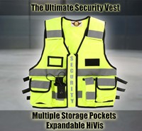 Gilet de sécurité réfléchissant haute visibilité personnalisé Golden Weather, 100% polyester, unisexe, fermeture éclair avant, uniforme de garde multifonctionnel