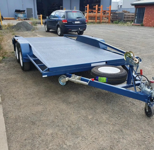 Industrial Flatbed Cargo <b>Trailer</b> with Drawbar for Warehouse Material Handling - Product Image 1