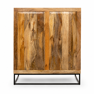 Buffet traditionnel élégant en bois de manguier massif Bella Akku Art CB-114, style shaker, pour salon ou chambre, personnalisable, avec rangement, finition antique - Product Image 3
