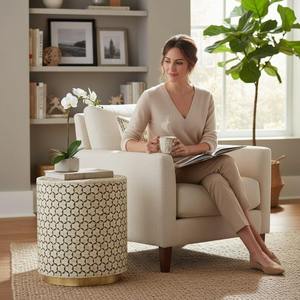 Mesa de Centro con Incrustaciones de Hueso, Suministro Directo de Fábrica, para Sala de Estar de Apartamento Moderno, Muebles de Vestíbulo de Hotel, a Precio de Descuento - Product Image 4