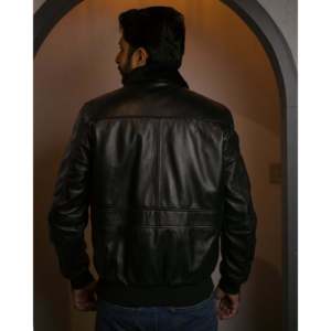Veste en cuir d'agneau véritable classique pour motard avec col en fourrure SF009, manteau d'hiver taille XS, fermeture éclair, revêtement imperméable - Product Image 4