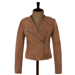 2025 arrivée femmes conception couleur bloc Blazer manteau en cuir véritable veste personnalisée de haute qualité hommes veste en cuir en gros - Product Image 1
