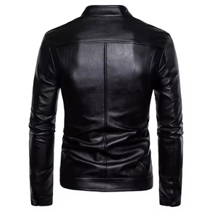2024 Latest Personalized Fashion <b>Men's</b> Leather <b>Jackets</b>, Autumn <b>Suede</b> Black Color <b>Mens</b> <b>Jacket</b>, Simple Casual Leather Male <b>Jacket</b>. - Product Image 3