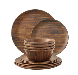 Ensemble de table en bois moderne de meilleure qualité en bois d'acacia 5 pièces ensemble de table assiettes à dîner pour les restaurants utilisés - Product Image 3