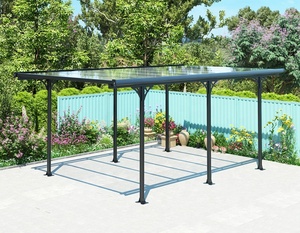 Abri de voiture en aluminium <span class=keywords><strong>avec</strong></span> revêtement en poudre à <span class=keywords><strong>toit</strong></span> <span class=keywords><strong>plat</strong></span> 10x16 <span class=keywords><strong>avec</strong></span> certificats CE Reach BSCI QMI Sedex ISO - Product Image 1