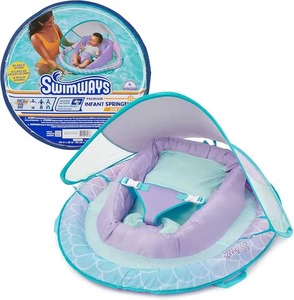 Ready to Ship SwimWays Infant Spring Float with Original Sun Canopy Inflatable <b>Swimming</b> <b>Ring</b> for Children - Product Image 1