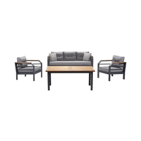 Salerno Assento Ensemble de mobilier d'extérieur moderne et durable, démontable, avec structure en aluminium, résistant aux UV et au tissu oléfinique hydrofuge