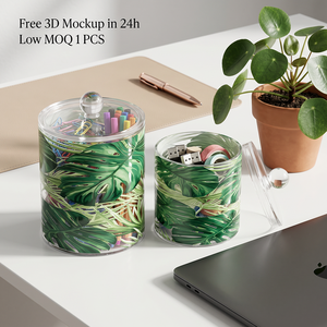 Recipiente de Almacenamiento Transparente con Tapa de Perilla, Impresión UV 4K Personalizada de Fábrica, Organizador Acrílico Transparente para Cocina, <span class=keywords><strong>Baño</strong></span> y Hogar - Product Image 3