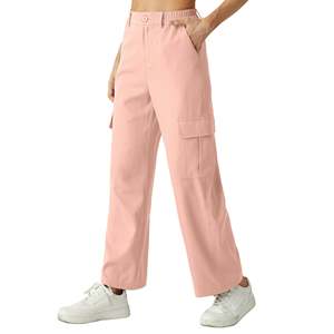 Soft Fabric Cargo Pants for <b>Women</b> Loose Comfortable Straight Leg Mid Waist Everyday <b>Trousers</b> - Product Image 3