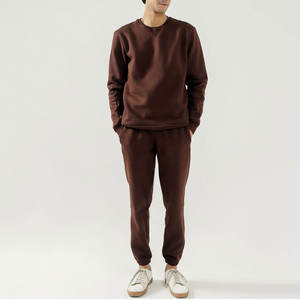 ชุดกีฬาสำหรับวิ่งจ๊อกกิ้งธรรมดาของผู้ชายเสื้อสเวตเชิ้ตคอกลมชายโลโก้ตามสั่ง - Product Image 3