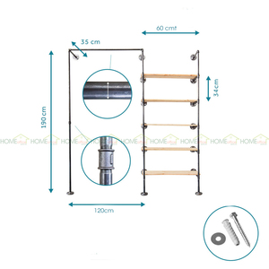 GQA68025 - Mueble Moderno Industrial para el Hogar 010-180x35x190 (cm) Perchero de Tubo para Sala de Estar - Product Image 5