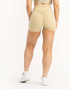 Premium personnalisé taupe marron Scrunch femmes Shorts taille haute Shorts pour femmes respirant et évacuant la transpiration Fitness Shorts d'entraînement - Product Image 1