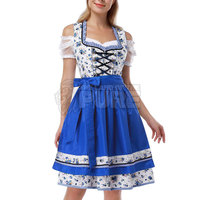 Nouveautés Robe Dirndl Oktoberfest Allemande Taille Personnalisée Costume Traditionnel Bavarois de Serveuse de Jardin de Bière pour Femmes