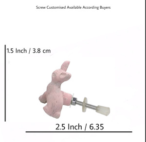 Modern Cast Iron Rabbit Distressed Colour <b>Door</b> Knobs Drawer Handles Hot Pink <b>for</b> Kitchen Bathroom Living Room Furniture Cabinets - Product Image 3