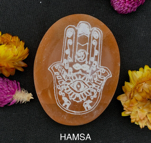 Plaque de charge en sélénite ronde de qualité supérieure/Plaques de charge en sélénite peintes à la main gravées au Laser de qualité supérieure - Product Image 4