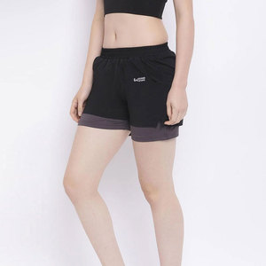 Respirant et à la mode 100% Polyester matériel fait femmes Double couche Shorts/séchage rapide femmes Slim Fit Double couche Shorts - Product Image 3