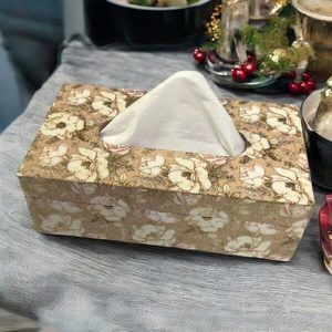 Caja de pañuelos de madera impresa hecha a mano para decoración del hogar, soporte de pañuelos de madera impresa de primera calidad para sala de estar a precio económico - Product Image 2