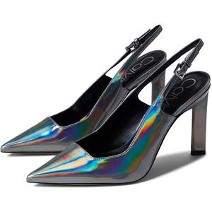 Scarpe da Donna Calvin Klein in Ecopelle, Collezione Attract, con Tacco Sottile, Punta Affusolata, Design Slingback, Colore Peltro, Taglia 7.5, Soletta in PU - Product Image 1