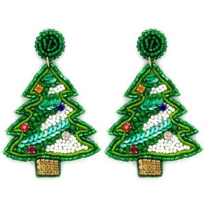 Giáng sinh cây đính cườm Bông tai cho phụ nữ và cô gái năm mới bên mặc với Santa Claus thiết kế ý tưởng món quà - Product Image 4