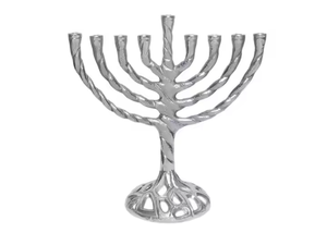 Menorah en métal personnalisée, écologique, en bronze noir, design Arbre de Vie, Hanoucca et Noël, porte-bougie à 9 bras par Decor Impex - Product Image 5