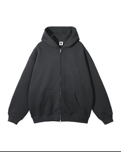 Sweat-shirts pour hommes en coton 100% de style nouveau, tissés, durables, surdimensionnés, solides, 410 grammes, avec poche, longueur régulière, sans fermeture éclair - Product Image 5